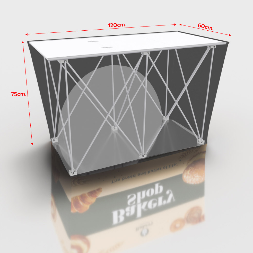 Pop up Table TB-001 โต๊ะพับ pop up <div class="fabric-size">Pop up Table 4 size </div> - Image 4